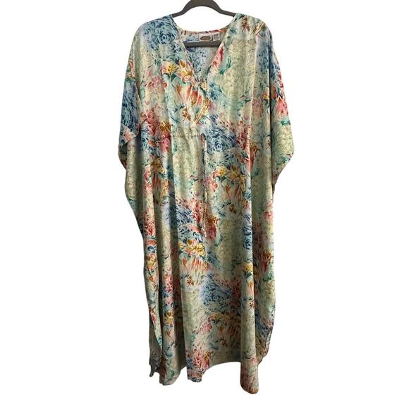 Vintage Collections ETC Women's  V-Neck kaftan swim coverup dress One Size - Picture 7 of 8